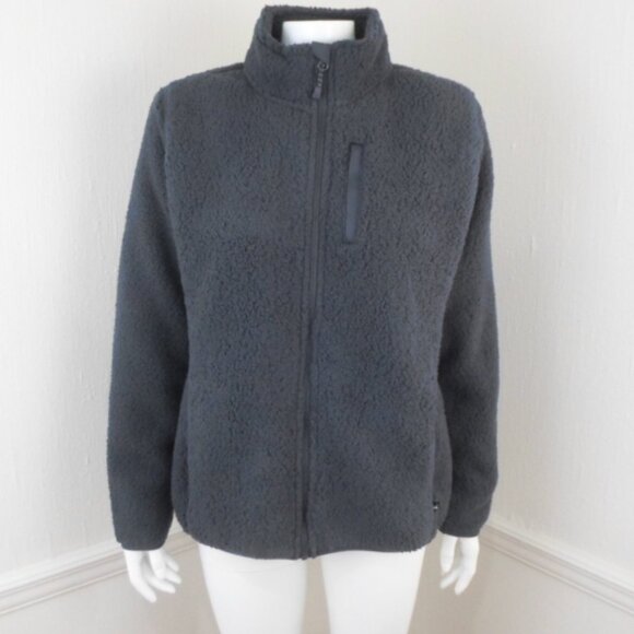 Eddie Bauer Womens Full Zip Fleece Jacket Solid Blue Gray CHOOSE SIZE - Picture 1 of 4